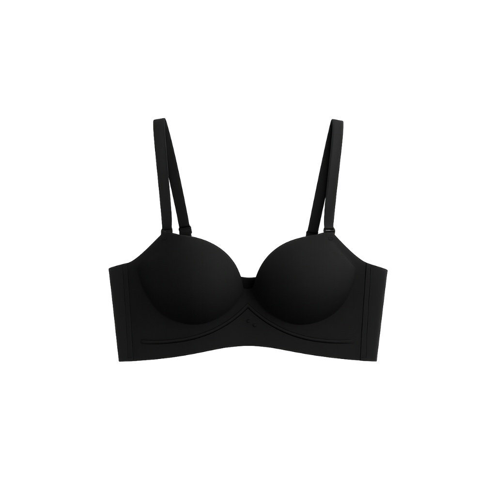 Sutiã Tripla Elegância preto, sem aro e sem costura